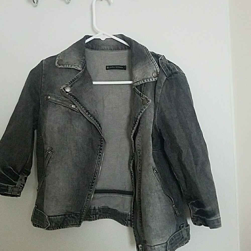 Black Faded Flare Jean Jacket